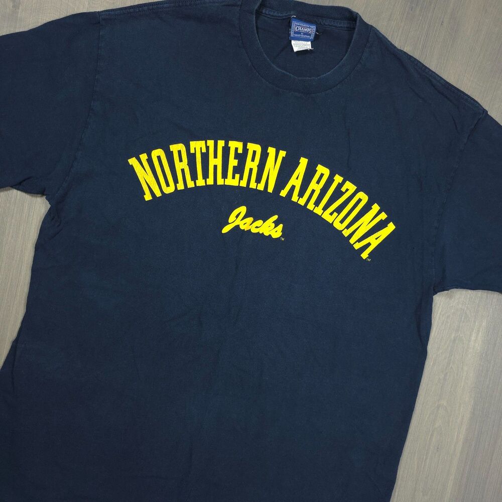 Vintage Champs Northern Arizona Jacks T-Shirt Large NAU Lumberjacks Navy Blue